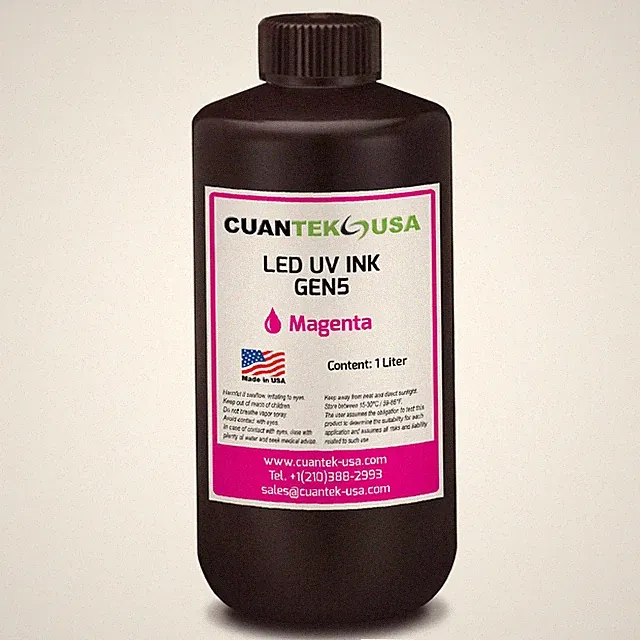 1000ml UV LED MAGENTA Ink for Printers w/ Ricoh GEN5, KM1024, KM512 -MADE IN USA