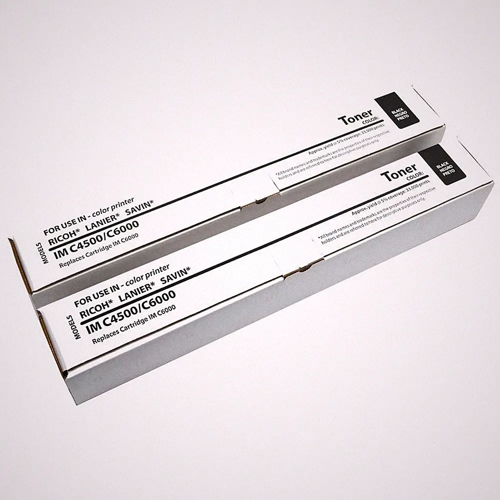 (2) NEW Ricoh Lanier Savin Black Printer Cartridges for IM C4500/C6000