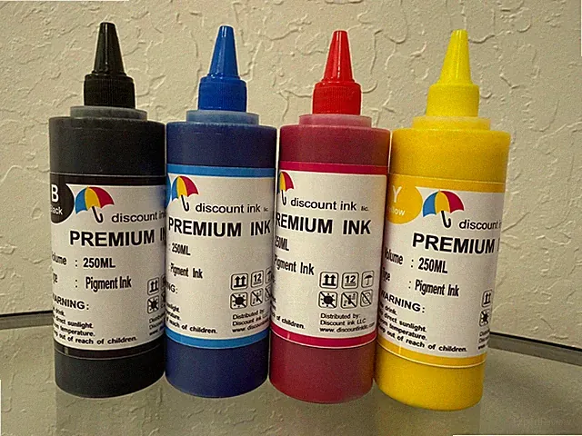 4 Bulk Pigment refill ink for Ricoh inkjet printer 4 colors 4x250ml