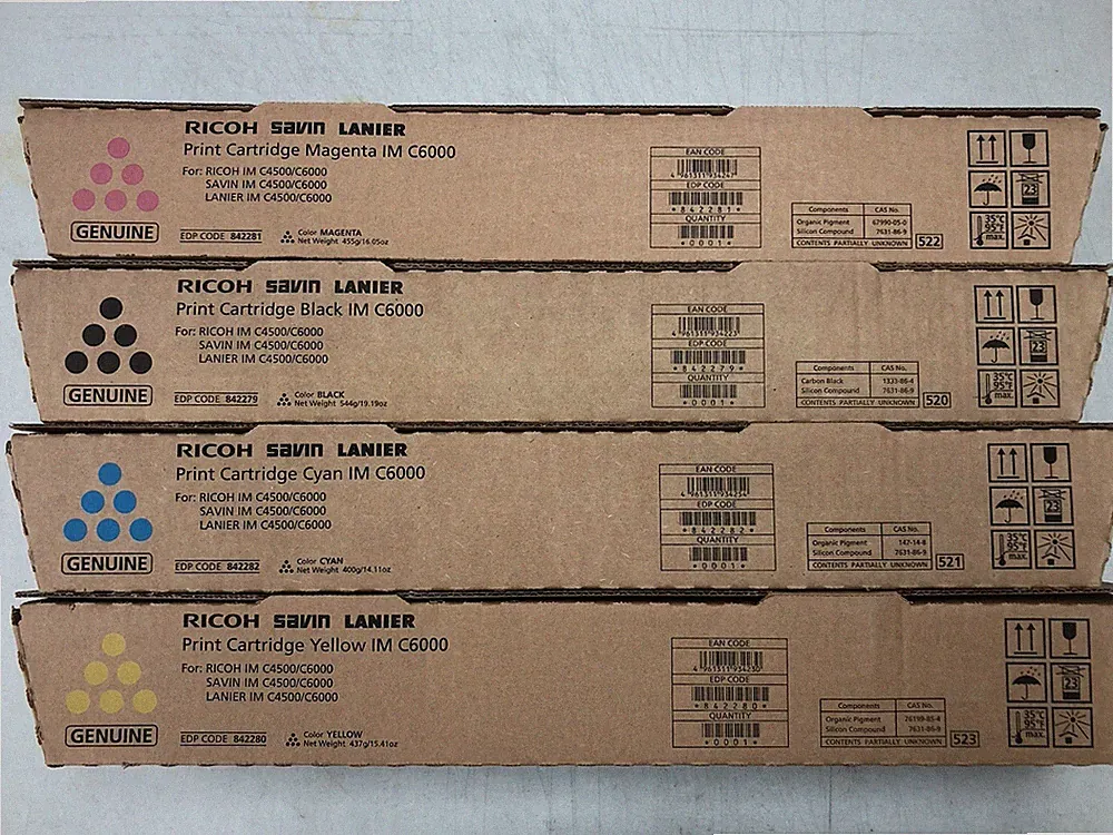 4 NEW Ricoh BCYM Print Cartridges for C6000 C4500 842279 842280 842281 842282