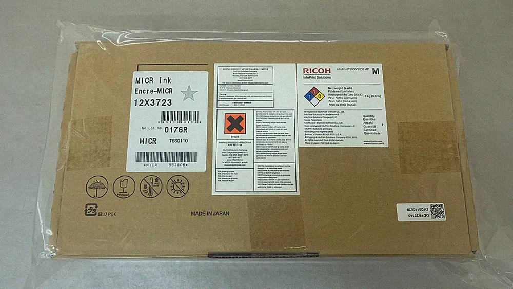 (Box of 2) Ricoh 12X3723 MICR Ink for InfoPrint 5000 Series