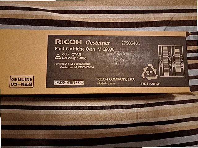 Genuine Ricoh print cartridge CYAN IM C6000 NIB
