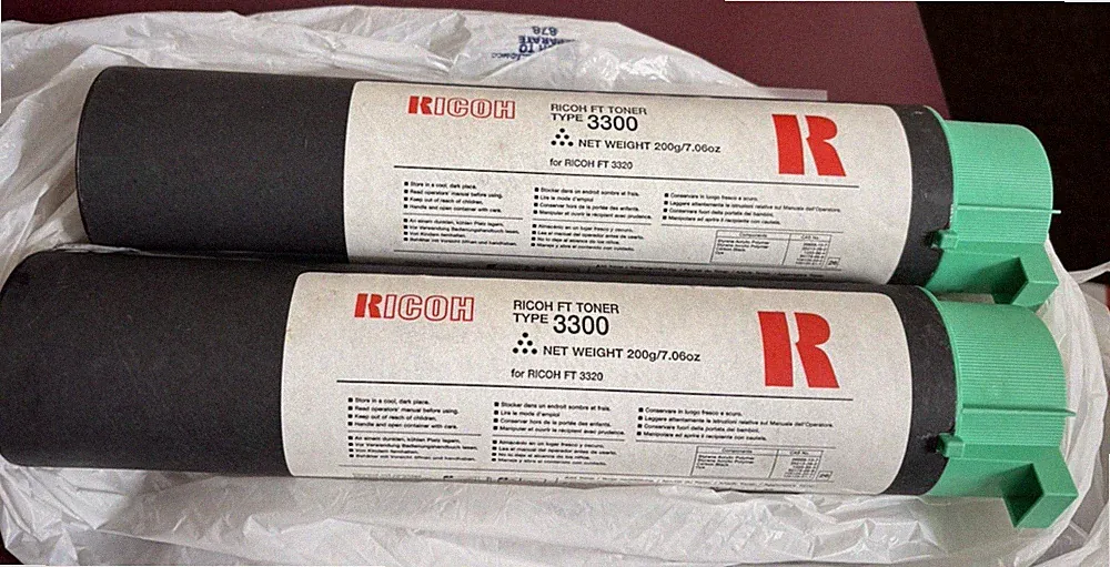 Ink lot of 2 Ricoh FT Laser Toner 3300 Cartridges