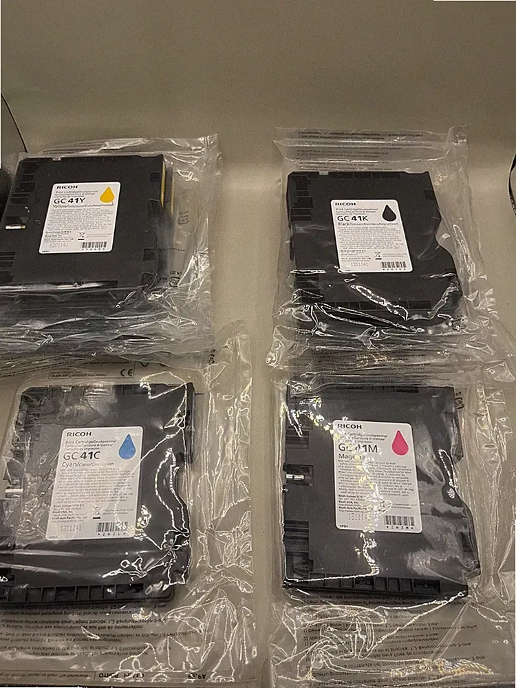 Lot of 7 Genuine RICOH 41 Black , Cyan, Magenta, Yellow Ink Cartridges
