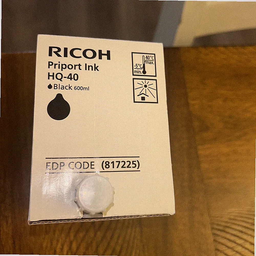 New Ricoh Priport Genuine EDP Code 817225 HQ-40 Priport Black Ink - New 600ml
