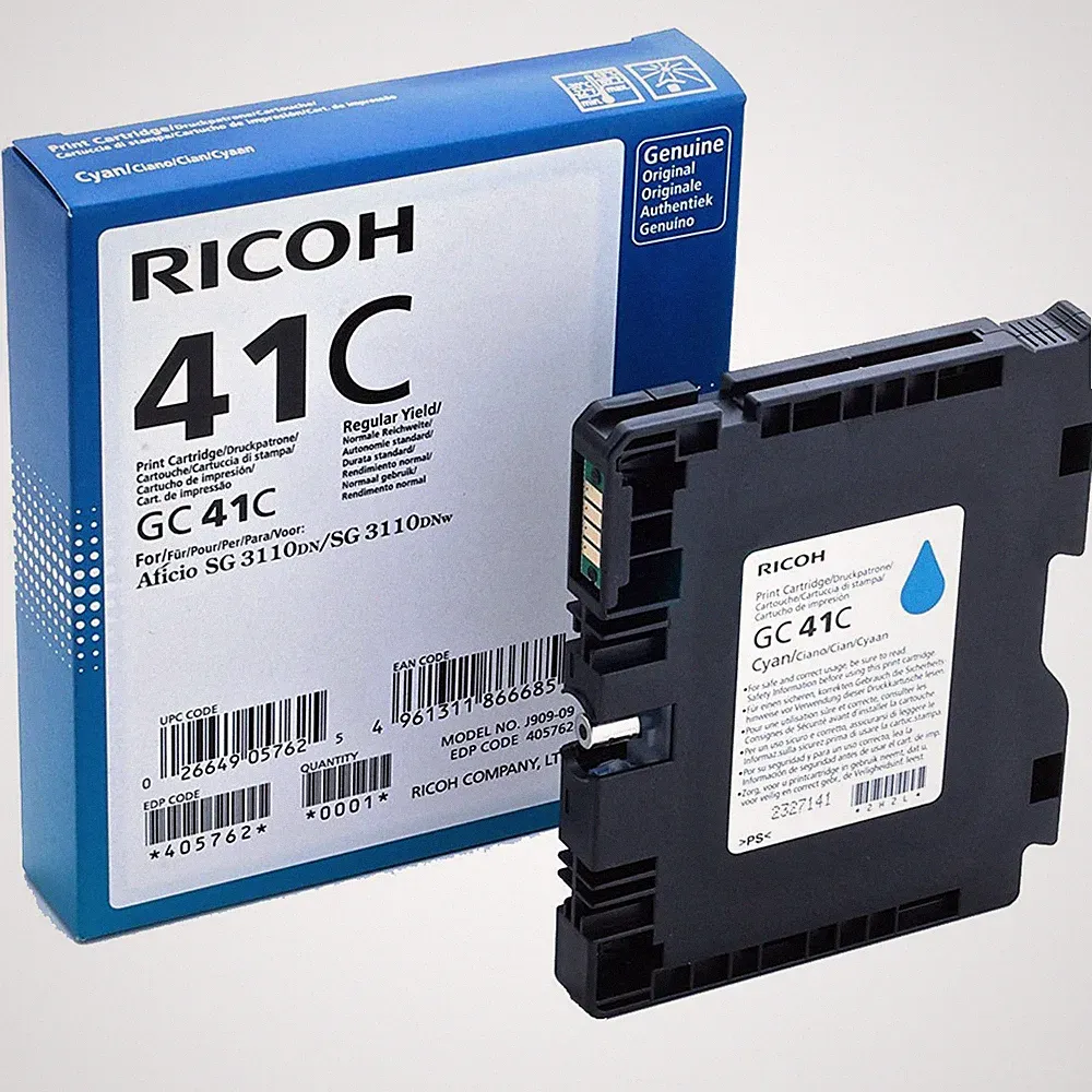 Ricoh GC41 Print Ink Cartridge for SG 3110DNw & SG 3110DN Printers, Cyan