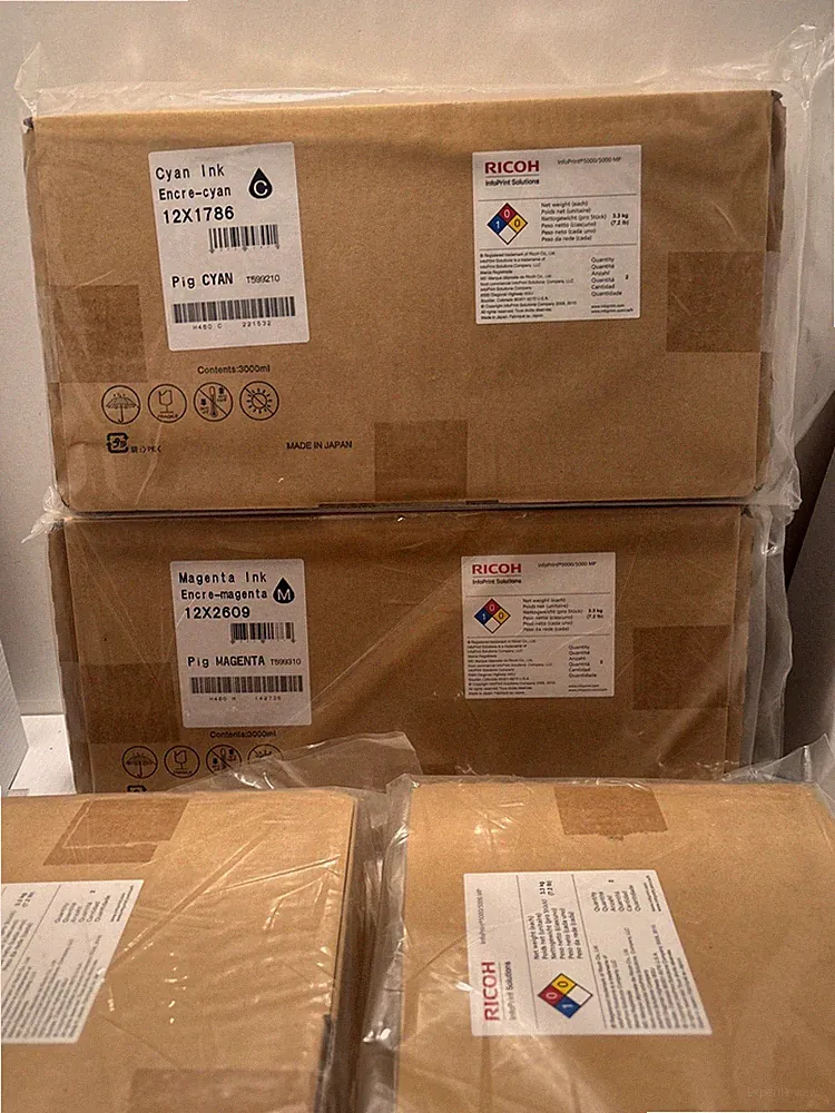 Ricoh InfoPrint 5000/5000MP - PIGMENT CYMB INK SET 3000ml Bag Each Box